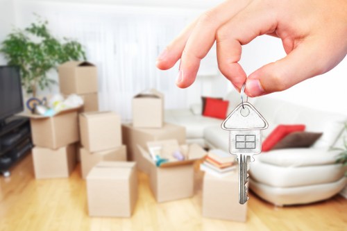 Professional packing materials and labelled moving boxes