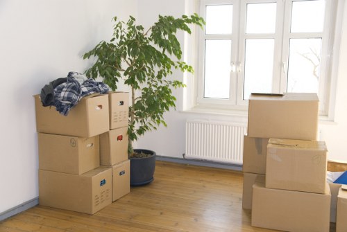 Furniture loading into a removals van in north London