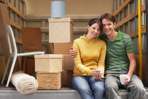Packed boxes and furniture prepared for a Haringey home relocation