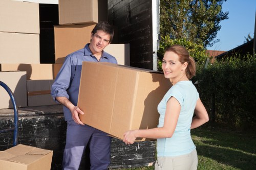 Local moving truck with boxes and furniture for Haringey customers
